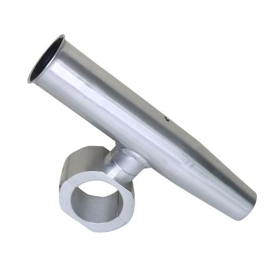 Raider T-Top Rod Holder Aluminum Single clamp on fit 1.5",1.875",2" inch Horizontal or Vertical Fishing Boat Tower/Leaning Post/Rail (1, Silver Anodized)
