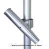 Raider T-Top Rod Holder Aluminum Single clamp on fit 1.5",1.875",2" inch Horizontal or Vertical Fishing Boat Tower/Leaning Post/Rail (1, Silver Anodized) view 2