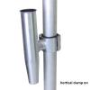 Raider T-Top Rod Holder Aluminum Single clamp on fit 1.5",1.875",2" inch Horizontal or Vertical Fishing Boat Tower/Leaning Post/Rail (1, Silver Anodized) view 3