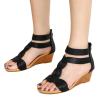 SACFOF Women's Wedge Sandals Zipper Ankle Strap Slip-On Platform Sandals Summer Open Toe Dressy Shoes Sandals view 1
