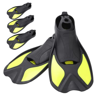 Alvinlite Swim Fins, Diving Fins Snorkel Fins, Snorkeling Gear Flippers, Travel Size Short Flippers, Men Women, Kids Soft Swim Shoes for Adults, Swimming Training, Outdoor Water Sports(L)