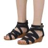 SACFOF Womens Gladiator Wedge Sandals,Summer Open Toe Low Wedge Sandals Bohemia Zipper Casual Walking Roman Shoes view 1