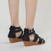 SACFOF Womens Gladiator Wedge Sandals,Summer Open Toe Low Wedge Sandals Bohemia Zipper Casual Walking Roman Shoes view 2