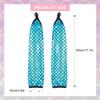 Yikisdy Women Mermaid Gloves Sparkle Fingerless Long Glove Fish Scale Arm Sleeves Rave Party Costume (Blue) view 2