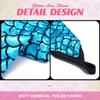 Yikisdy Women Mermaid Gloves Sparkle Fingerless Long Glove Fish Scale Arm Sleeves Rave Party Costume (Blue) view 4