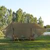 Camping Tarp Waterproof, Portable Hammock Rain Fly, Ultralight Survival Shelter with Silver Coating, for Backpacking Hiking Travel and Outdoor Adventure,Olive Green,3x3m view 3