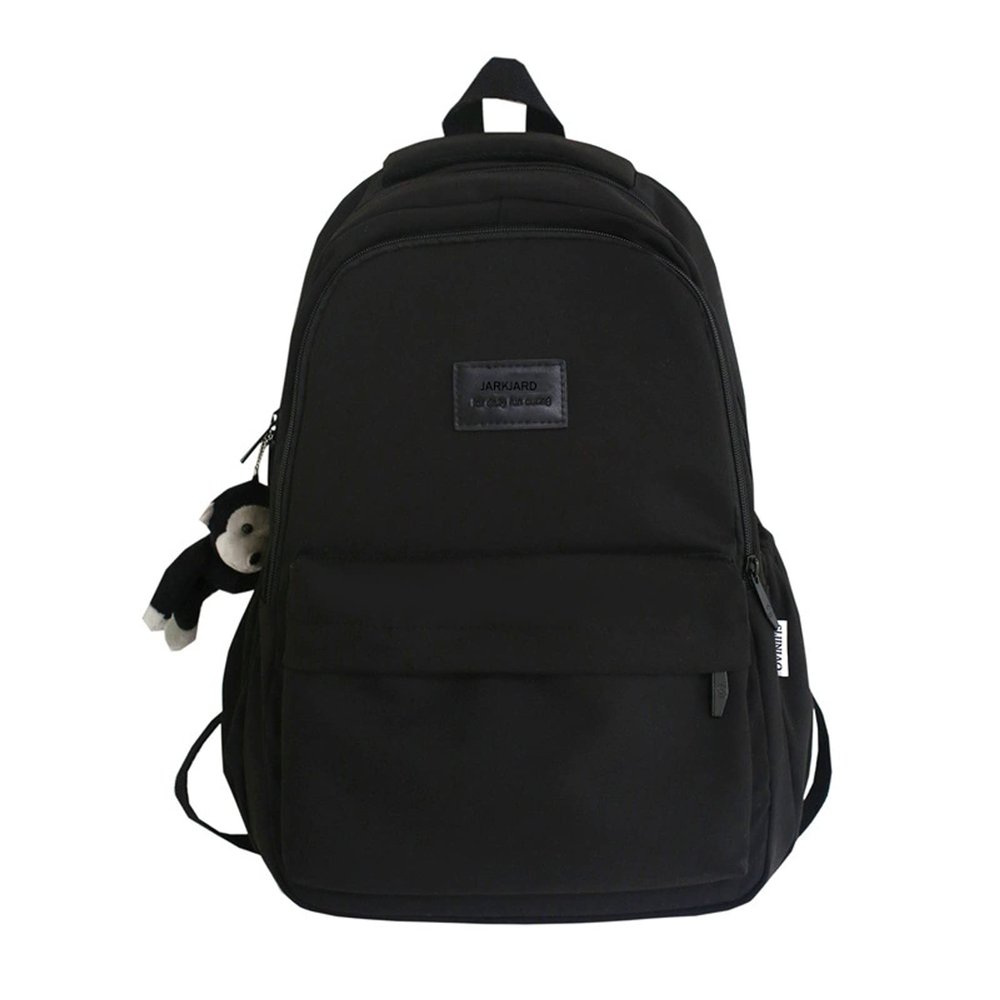 Aesthetic Backpack Cute Backpack for School College Backpack Large Capacity Bookbags for Girls Women Students Casual Travel Daypacks Solid Color(Black)