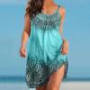 Easter Dress for Women Summer Dresses for Women 2023 Beach Dress Cover Ups Boho Floral Print T Shirt Sundresses with Pockets Womens Summer Floral Wrap V Neck Adjustable Spaghetti Casual Dress view 2