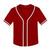 Women's Baseball Jerseys Blank Button Down V-Neck Softball Team Uniform Fashion Simple Wide Stripe Short Sleeve (Red,4XL,4X-Large,Regular,Regular) view 3