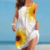 Dresses for Women 2023 Casual Summer Dresses for Women Sexy Hollow Out O-Neck Sleeveless A-Line Vintage Beach Sundress Hawaiian Dress Women 2023 Summer Casual Halter Neck A-Line Dress view 2