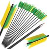 ZSHJGJR 30 Inch Archery Hunting Arrows Carbon Flu Flu Arrows Spine 500 Target Practice Arrows with 4pcs Turkey Feather Replaceable Arrowhead for Outdoor Hunting Shooting 6/12pcs (6, Yellow & Green) view 1