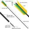 ZSHJGJR 30 Inch Archery Hunting Arrows Carbon Flu Flu Arrows Spine 500 Target Practice Arrows with 4pcs Turkey Feather Replaceable Arrowhead for Outdoor Hunting Shooting 6/12pcs (6, Yellow & Green) view 4