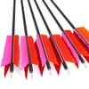 ZSHJGJR 30 Inch Archery Hunting Arrows Carbon Flu Flu Arrows Spine 500 Target Practice Arrows with 4pcs Turkey Feather Replaceable Arrowhead for Outdoor Hunting Shooting 6/12pcs (12, Four Color) view 2