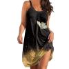 Womens Dresses Spring Plus Size Dress for Women Women 2023 Summer Casual Halter Neck A-Line Dress Sleeveless Belted Swing Pleated Cocktail Party Beach Mini Dresses Women's 2023 Summer Dress view 1