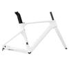HIMALO Carbon Fiber Road Bike Frameset Disc Brake Thru Axle Breaking Wind Racing Frame 43.5/46/48/50/52/54/56CM Internal Routing  for 700C Wheels (Color : White, Size : 52CM) view 1