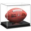 KKU Football Display Case, Acrylic Football Case Display Case Autographed Football Holder, No Assembly Required Football Display Box with Removable Built-in Football Display Stand view 1