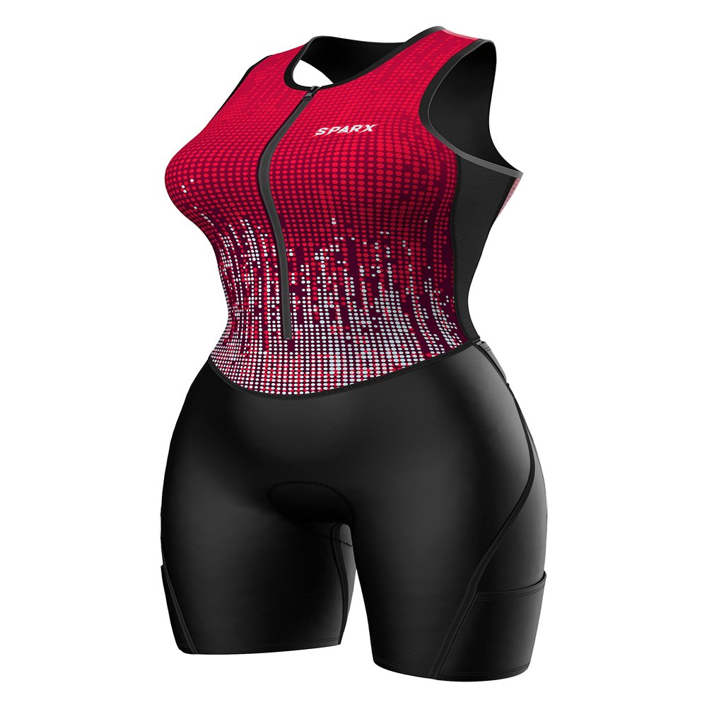 Sparx Women Triathlon Suit Tri Short Racing Cycling Swim Run (Small, Burgundy)