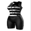 Sparx Women Triathlon Suit Tri Short Racing Cycling Swim Run (Medium, B&W Flag) view 1