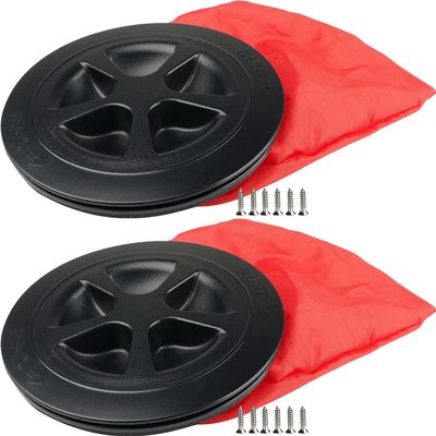 SEAFLO Deck Plate Hatch for Marine Boat Kayak Choose Size, Color and Storage Bag (4", Black with Storage Bag 2-Pack)