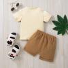 1st Birthday Baby Boy Outfit Groovy One/Two Groovy Short Sleeve Letters T-Shirt + Shorts/Pants Boy Summer Clothes (One Groovy Brother Shorts,6-12 Months) view 3