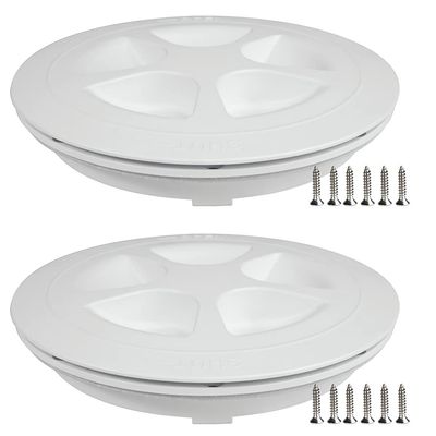 SEAFLO Deck Plate Hatch for Marine Boat Kayak Choose Size, Color and Storage Bag (8", White with No Storage Bag 2-Pack)