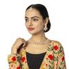 Bodha Traditional Indian Rose Gold Plated Kundan, AD, Crystal, CZ Design Necklace Combo with Maang Tikka and Earrings Jewellery/Jewelry Set for Women (SJN_184_RG) view 2