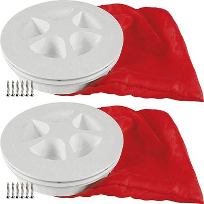 SEAFLO Deck Plate Hatch for Marine Boat Kayak Choose Size, Color and Storage Bag (8", White with Storage Bag 2-Pack)