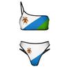 Linkasi Lesotho Flag Women's Sexy Open Back Thong Bikini Ties Side Bottom Triangle Bikini Swimsuit view 4