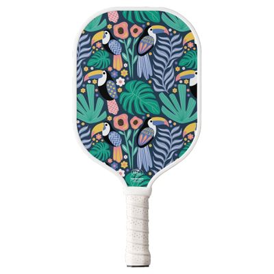 TigerTail Sports Toucan Colorful Design Pickleball Paddle, USA Pickleball Approved, White Trim