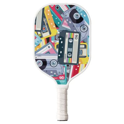 TigerTail Sports Cassette Colorful Design Pickleball Paddle, USA Pickleball Approved, White Trim