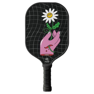 TigerTail Sports Daisy Hand Colorful Design Pickleball Paddle, USA Pickleball Approved, Black Trim