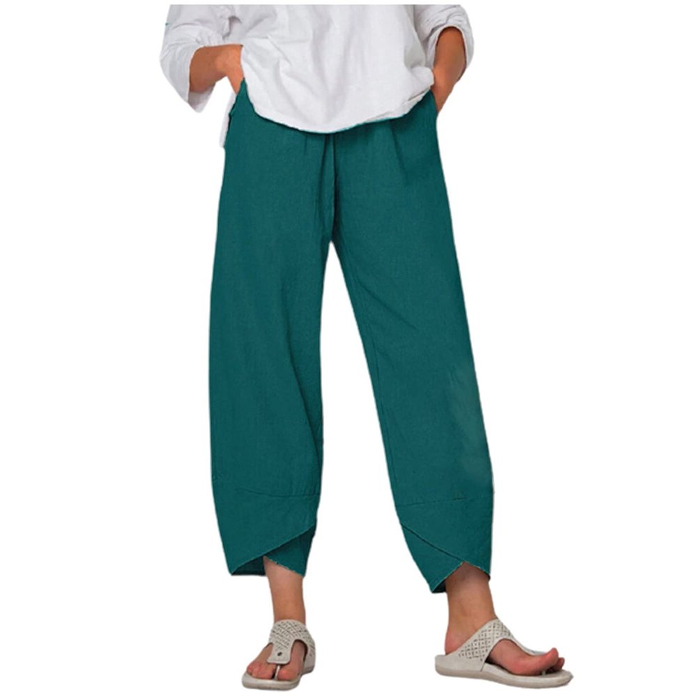 Loose Pants for Women Capri Dandelion Pants for Summer Beach Boho Trendy Dressy Casual Elastic Waist Cropped Pants