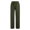 Women Linen Pants Dressy Casual Straight Leg High Elastic Waist Beach Trousers Trendy Drawstring Relaxed Fit Pant with Pocket view 4