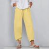 Loose Pants for Women Capri Dandelion Pants for Summer Beach Boho Trendy Dressy Casual Elastic Waist Cropped Pants view 2