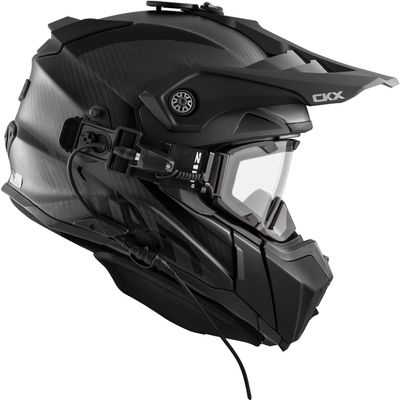 CKX Titan Original Carbon Electric Combo Helmet Trail and Backcountry Solid No Shield