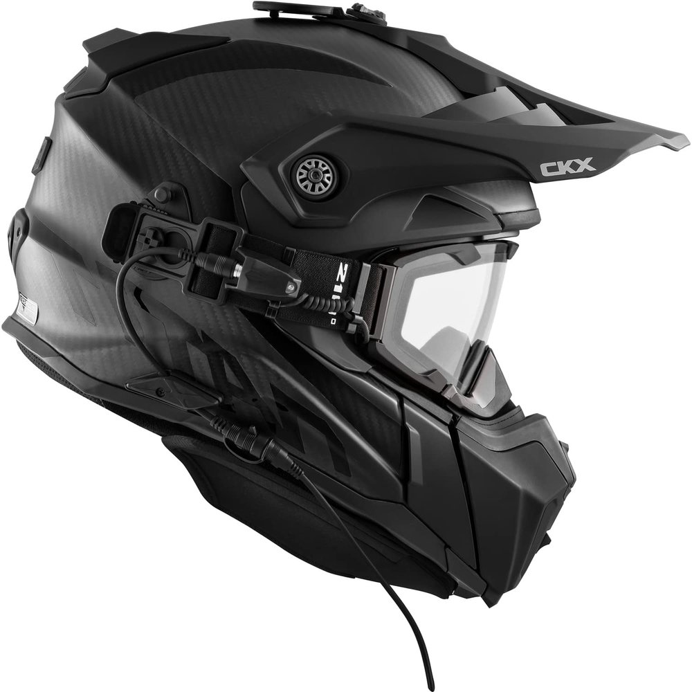 CKX Titan Original Carbon Electric Combo Helmet  Trail and Backcountry Solid No Shield