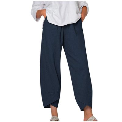 Loose Pants for Women Capri Dandelion Pants for Summer Beach Boho Trendy Dressy Casual Elastic Waist Cropped Pants