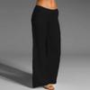 Women Linen Pants Dressy Casual Straight Leg High Elastic Waist Beach Trousers Trendy Drawstring Relaxed Fit Pant with Pocket view 2