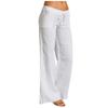 Women Linen Pants Dressy Casual Straight Leg High Elastic Waist Beach Trousers Trendy Drawstring Relaxed Fit Pant with Pocket view 1