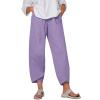 Loose Pants for Women Capri Dandelion Pants for Summer Beach Boho Trendy Dressy Casual Elastic Waist Cropped Pants view 1
