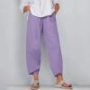 Loose Pants for Women Capri Dandelion Pants for Summer Beach Boho Trendy Dressy Casual Elastic Waist Cropped Pants view 2