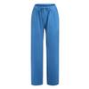 Women Linen Pants Dressy Casual Straight Leg High Elastic Waist Beach Trousers Trendy Drawstring Relaxed Fit Pant with Pocket A5-Blue Medium view 3