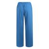 Women Linen Pants Dressy Casual Straight Leg High Elastic Waist Beach Trousers Trendy Drawstring Relaxed Fit Pant with Pocket A5-Blue Medium view 4