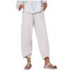 Loose Pants for Women Capri Dandelion Pants for Summer Beach Boho Trendy Dressy Casual Elastic Waist Cropped Pants view 1