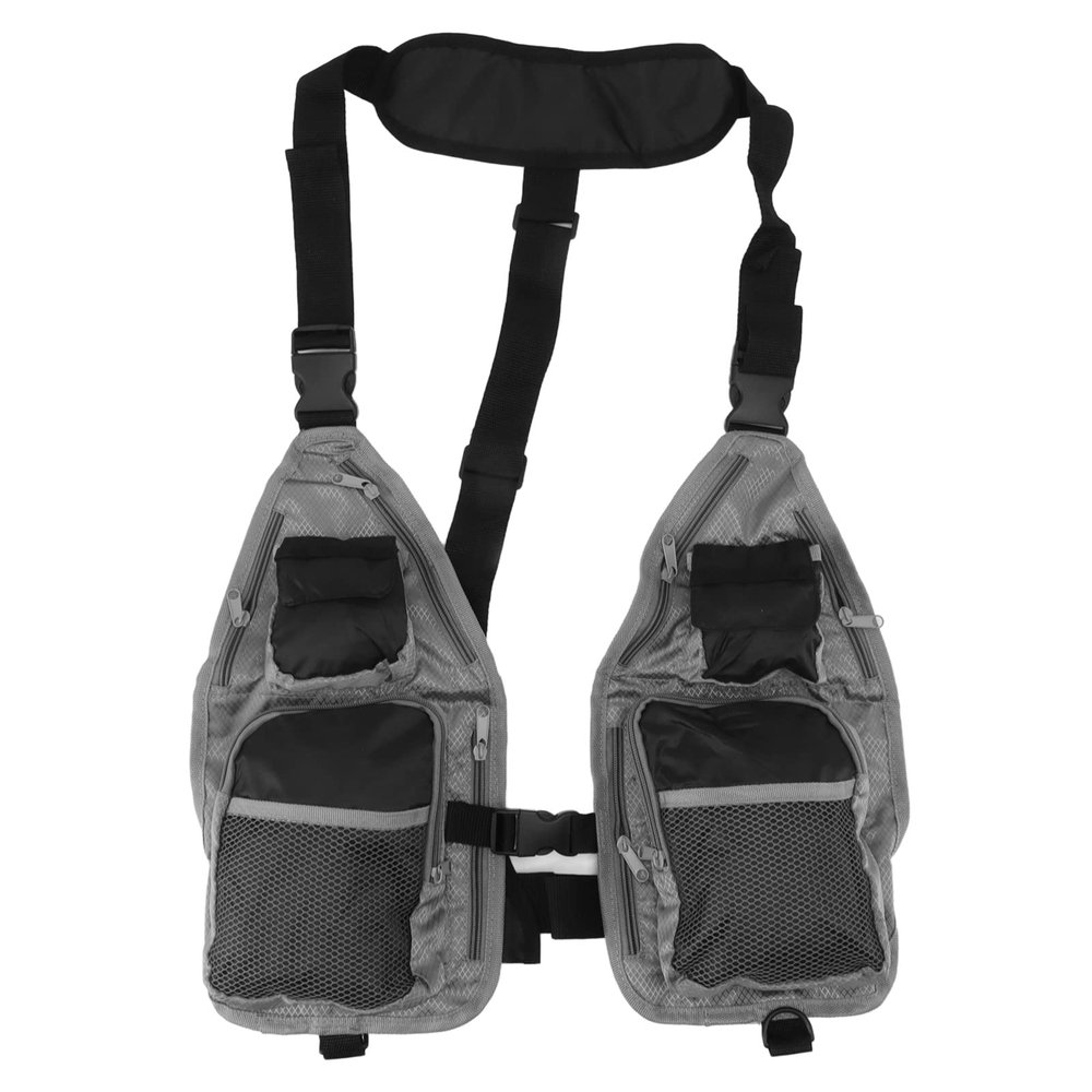 Yosoo Men's Fly Fishing Vest, Quick Dry, Lightweight, Multiple Pockets, Unisex Adult Outdoor Enthusiasts, Fishing Vest