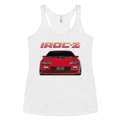 1989 Camaro IROC-Z 80s Car Club Custom Women's Racerback Tank Heather White