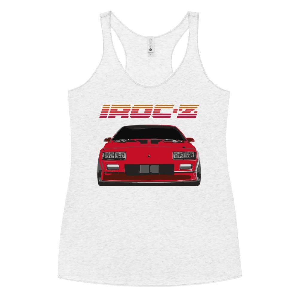 1989 Camaro IROC-Z 80s Car Club Custom Women's Racerback Tank Heather White