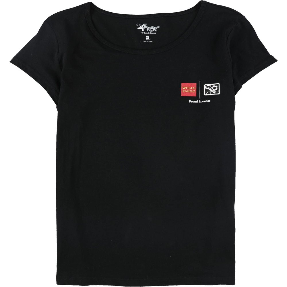 G-III Sports Womens MLS Graphic T-Shirt, Black, Large