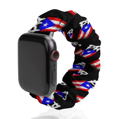 Puerto Rico PR Flag Elastic Solo Loop Bands Cute Printed Watch Strap Watchband Compatible for Apple Watch 38mm/40mm