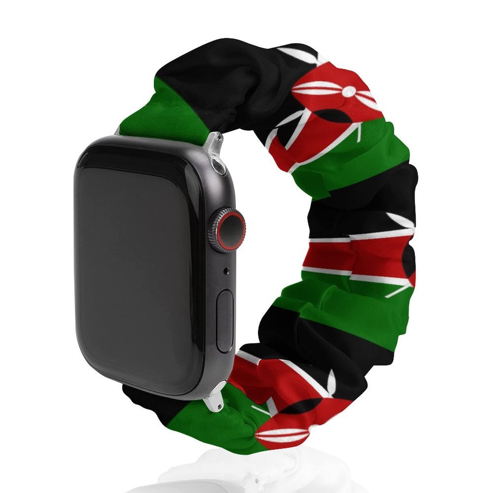 Kenyan Flag Elastic Solo Loop Bands Cute Printed Watch Strap Watchband Compatible for Apple Watch 42mm/44mm